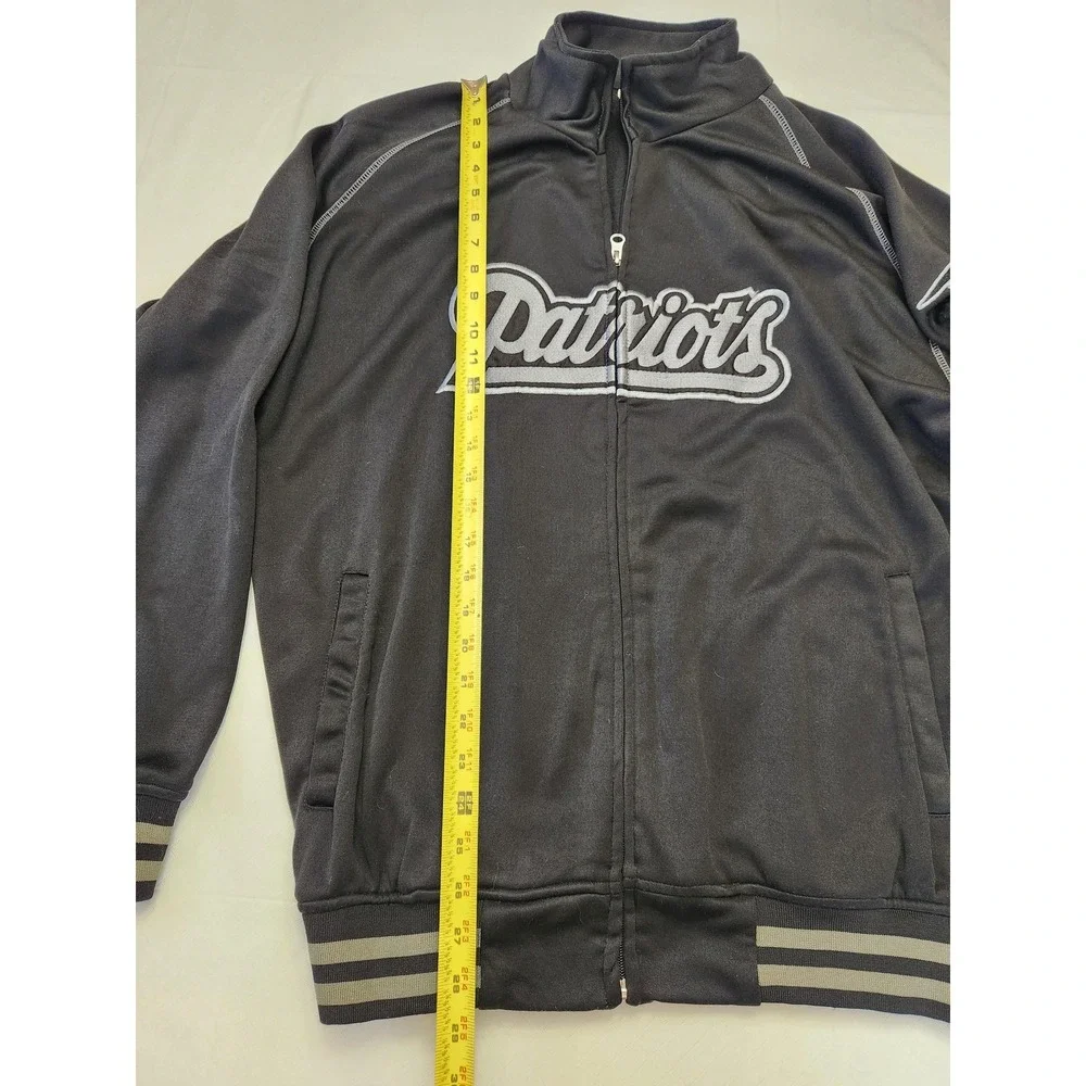 New England Patriots Jacket Mens LT Black NFL Football Full Zip NFL Team Apparel